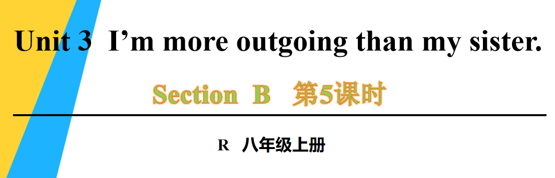 人教版八年级英语上册Unit3I’m more outgoing than my sister.Section B  3a-Self Check第5课时课件