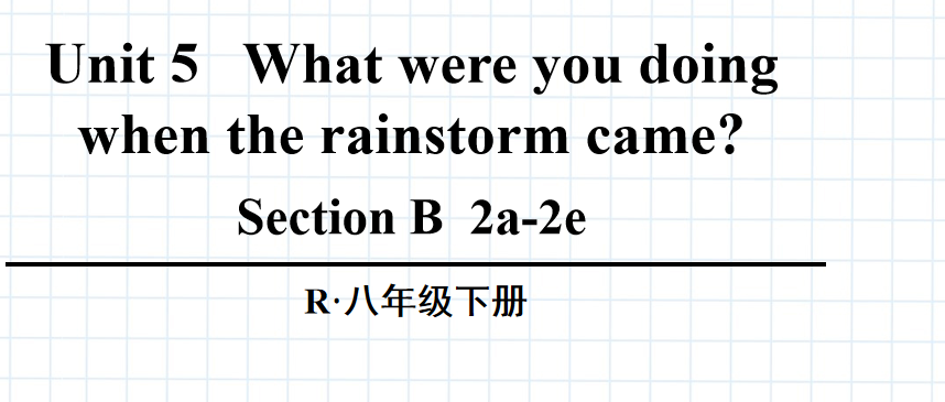 人教版八年级英语下册Unit5What were you doing when the rainstorm came? SectionB2a-2e第4课时课件