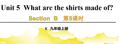 人教版九年级全册unit5What are the shirts made of? SectionB 3a-selfcheck第5课时课件