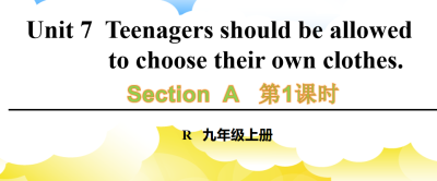 人教版九年级全册unit7 Teenagers should be allowed to choose their own clothes.SectionA 1a-2d.第1课时课件