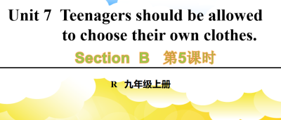 人教版九年级全册unit7 Teenagers should be allowed to choose their own clothes.SectionB 3a-selfcheck.第5课时课件