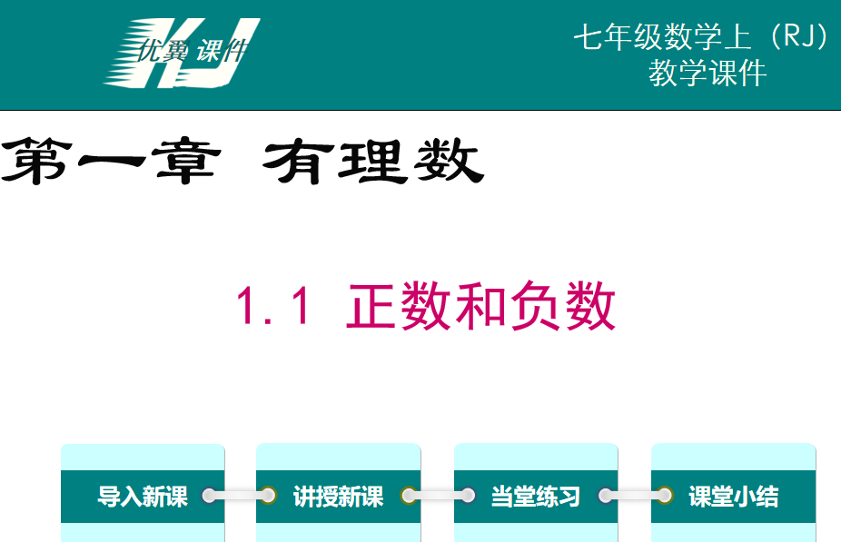 人教版七年级上册数学课件第一章有理数 1.1 正数和负数