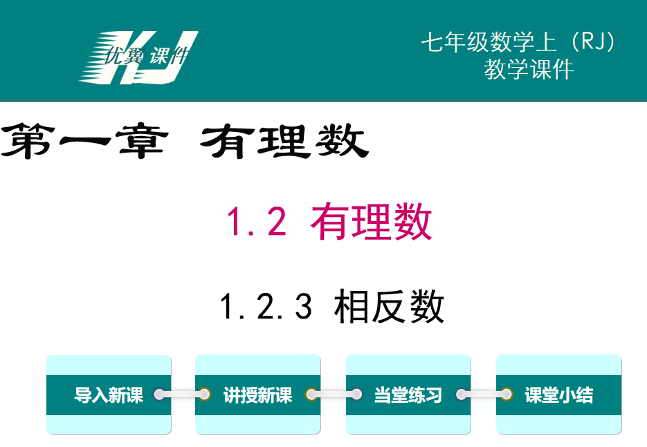 人教版七年级上册数学课件第一章有理数 1.2.3 相反数