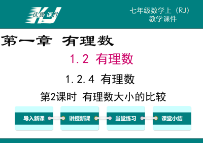 人教版七年级上册数学课件第一章有理数 1.2.4有理数第2课时有理数的大小比较PPT课件下载