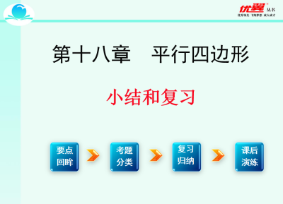 人教版八年级下册数学课件第十八章平行四边形小结与复习PPT课件