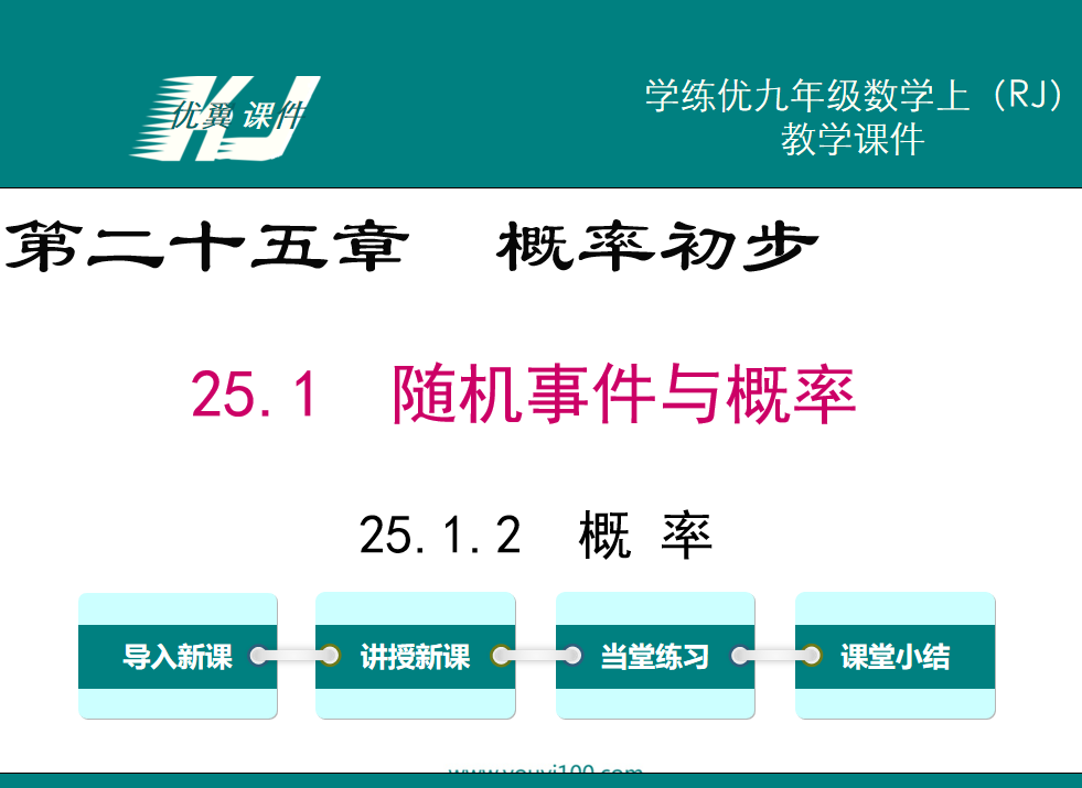 人教版九年级上册数学课件第二十五章  概率初步25.1  随机事件与概率25.1.2  概 率PPT课件下载