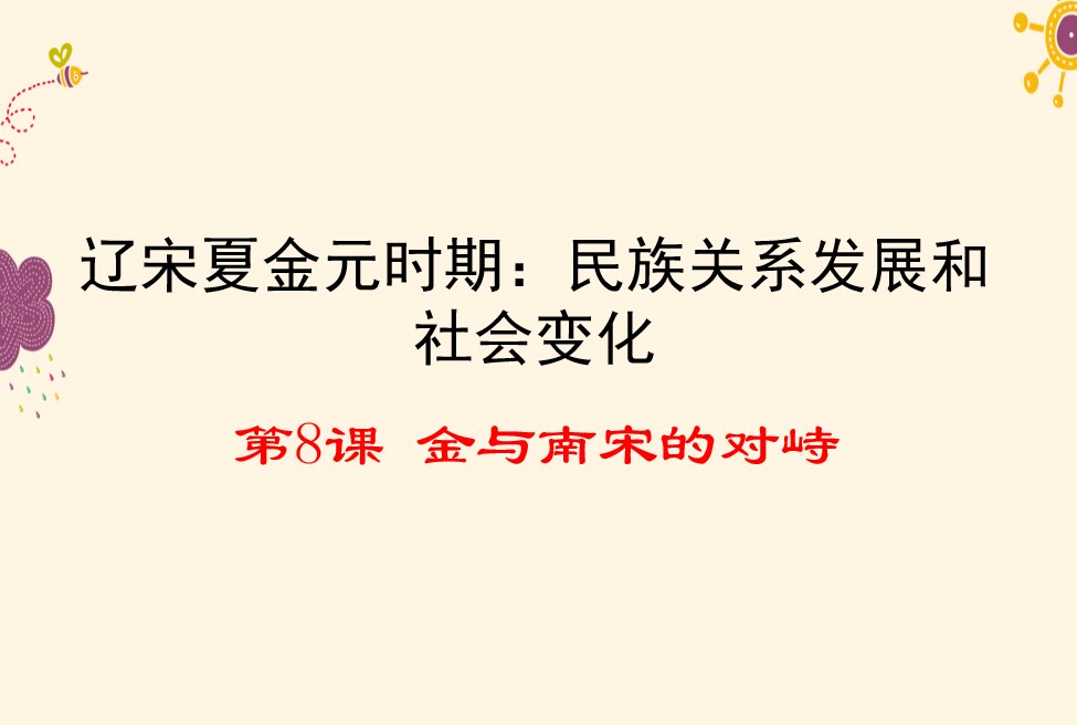 人教版七年级下册历史第二单元辽宋夏金元时期：民族关系发展和社会变化第8课金与南宋的对峙PPT课件下载