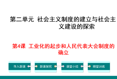 人教版八年级下册历史第二单元社会主义制度的建立与社会主义建设的探索第4课工业化的起步和人民代表大会制度的确立PPT课件下载（内含音频文件）