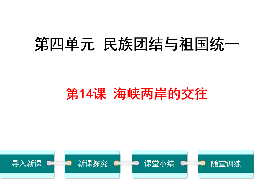 人教版八年级下册历史第四单元民族团结与祖国统一第14课海峡两岸的交往PPT课件下载（内含音频文件）