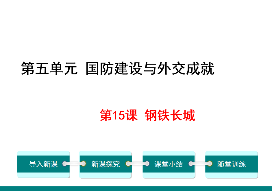 人教版八年级下册历史第五单元国防建设与外交成就第15课钢铁长城PPT课件下载