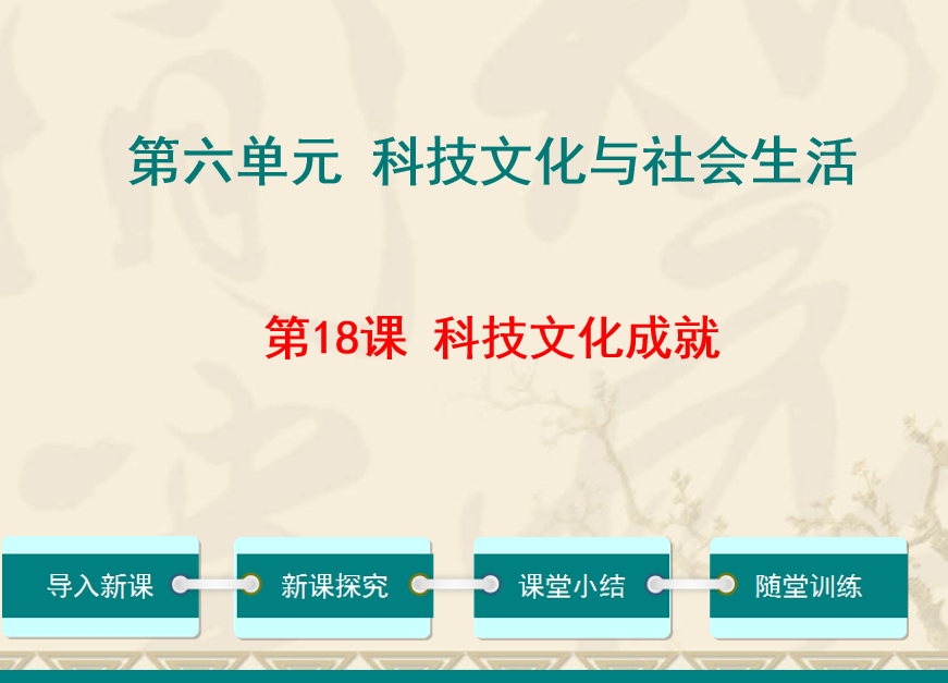 人教版八年级下册历史第六单元科技文化与社会生活第18课科技文化成就PPT课件下载