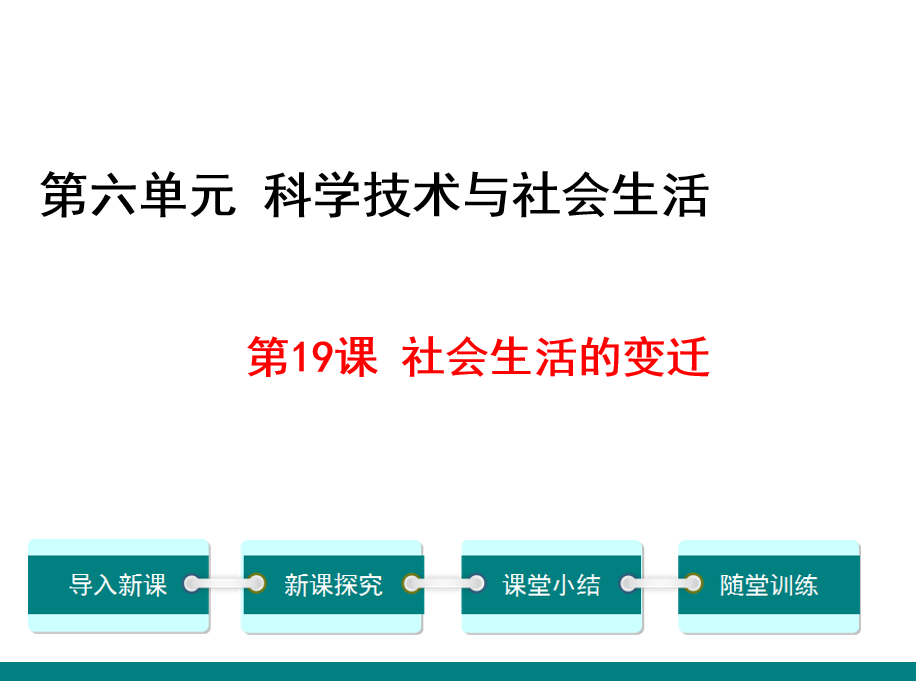 人教版八年级下册历史第六单元科技文化与社会生活第19课社会生活的变迁PPT课件下载（内含音频文件）