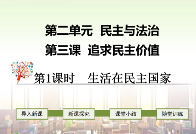 人教版九年级上册政治第二单元民主与法治第三课追求民主价值生活在民主国家PPT课件下载